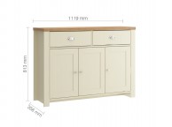 Birlea Winchester 3 Door 2 Drawer Sideboard In Cream And Oak Thumbnail