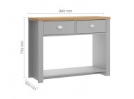 Birlea Winchester 2 Drawer Console Table In Grey And Oak Thumbnail