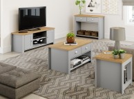 Birlea Winchester 2 Drawer Console Table In Grey And Oak Thumbnail