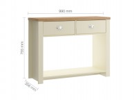 Birlea Winchester 2 Drawer Console Table In Cream And Oak Thumbnail