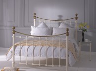 OBC Selkirk 4ft 6 Double Glossy Ivory Metal Bed Frame Thumbnail