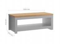 Birlea Winchester Coffee Table In Grey And Oak Thumbnail