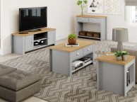 Birlea Winchester Corner TV Unit In Grey And Oak Thumbnail