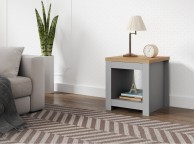 Birlea Winchester Lamp Table In Grey And Oak Thumbnail