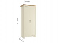 Birlea Winchester 2 Door Wardrobe In Cream And Oak Thumbnail