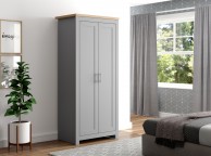 Birlea Winchester 2 Door Wardrobe In Grey And Oak Thumbnail