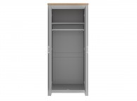 Birlea Winchester 2 Door Wardrobe In Grey And Oak Thumbnail