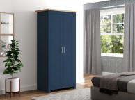 Birlea Winchester 2 Door Wardrobe In Navy Blue And Oak Thumbnail