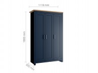 Birlea Winchester 3 Door Wardrobe In Navy Blue And Oak Thumbnail