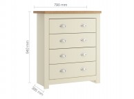 Birlea Winchester 4 Drawer Chest In Cream And Oak Thumbnail