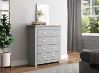 Birlea Winchester 4 Drawer Chest In Grey And Oak Thumbnail