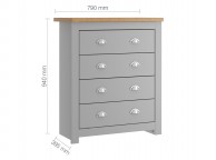 Birlea Winchester 4 Drawer Chest In Grey And Oak Thumbnail