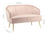 Birlea Bella 2 Seater Sofa In Pink Blush Fabric Thumbnail