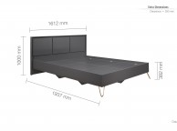 Birlea Arlo 4ft6 Double Charcoal Grey Wooden Bed Frame Thumbnail