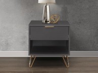 Birlea Arlo 1 Drawer Charcoal Grey Wooden Bedside Thumbnail