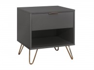 Birlea Arlo 1 Drawer Charcoal Grey Wooden Bedside Thumbnail