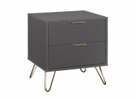 Birlea Arlo 2 Drawer Charcoal Grey Wooden Bedside Thumbnail