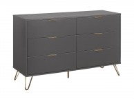 Birlea Arlo 6 Drawer Charcoal Grey Chest Thumbnail