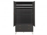 Birlea Arlo 2 Door 2 Drawer Wardrobe In Charcoal Grey Thumbnail