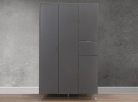 Birlea Arlo 4 Door Wardrobe In Charcoal Grey Thumbnail