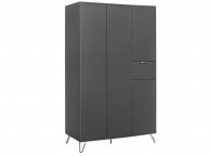 Birlea Arlo 4 Door Wardrobe In Charcoal Grey Thumbnail