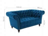 Birlea Chester 2 Seater Sofa In Midnight Blue Fabric Thumbnail