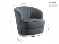 Birlea Cleo Accent Chair In Grey Fabric Thumbnail