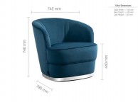 Birlea Cleo Accent Chair In Midnight Blue Fabric Thumbnail