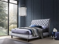 Time Living Venice 5ft Kingsize Grey Velvet Fabric Bed Frame Thumbnail