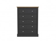 LPD Devon Charcoal Finish 5 Drawer Chest Thumbnail