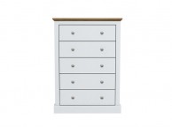 LPD Devon White Finish 5 Drawer Chest Thumbnail