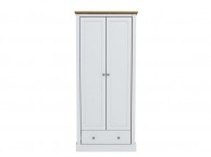 LPD Devon White Finish 2 Door 1 Drawer Wardrobe Thumbnail