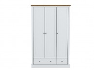 LPD Devon White Finish 3 Door 2 Drawer Wardrobe Thumbnail