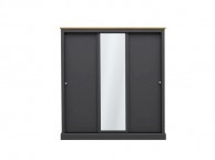 LPD Devon Charcoal Finish 3 Door Sliding Wardrobe With Mirror Thumbnail