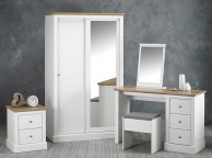 LPD Devon White Finish 2 Door Sliding Wardrobe With Mirror Thumbnail