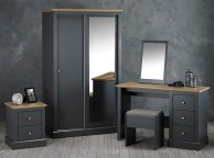 LPD Devon Charcoal Finish 2 Door Sliding Wardrobe With Mirror Thumbnail