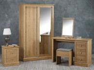 LPD Devon Oak Finish 2 Door Sliding Wardrobe With Mirror Thumbnail