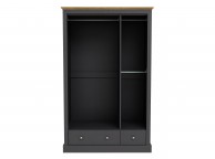 LPD Devon Charcoal Finish 3 Door 2 Drawer Wardrobe Thumbnail