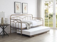 Flintshire Axton 3ft Single Metal Guest Day Bed Frame In Antique Bronze Thumbnail