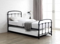 Flintshire Mostyn 3ft Single Metal Guest Bed Frame In Black Thumbnail