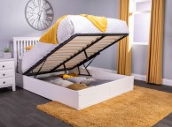 Flair Furnishings Hassock 5ft Kingsize White Wooden Ottoman Bed Frame Thumbnail