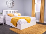 Flair Furnishings Hassock 5ft Kingsize White Wooden Ottoman Bed Frame Thumbnail