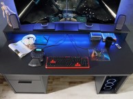 Flair Furnishings Power Z Gaming Desk In Black Thumbnail