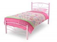 Metal Beds Love 3ft (90cm) Single Pink Bed Frame Thumbnail