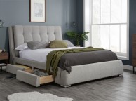 Birlea Mayfair 5ft Kingsize Grey Fabric Bed Frame with 4 Drawers Thumbnail