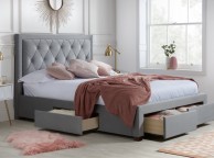 Birlea Woodbury 6ft Super Kingsize Grey Fabric Bed Frame With 4 Drawers Thumbnail