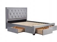 Birlea Woodbury 6ft Super Kingsize Grey Fabric Bed Frame With 4 Drawers Thumbnail