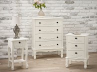 LPD Antoinette 1 Drawer Bedside Table In White Thumbnail