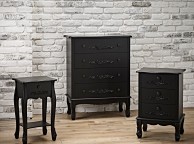 LPD Antoinette 1 Drawer Bedside Table In Black Thumbnail