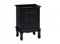 LPD Antoinette 3 Drawer Bedside Chest In Black Thumbnail